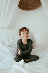 Organic Bamboo Spandex Pajama Set- Dark Green